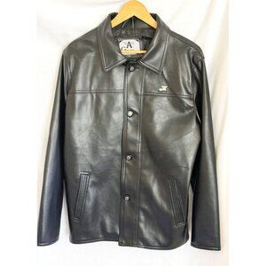 A. G. Milano Men s Black Faux Leather Jacket, size L